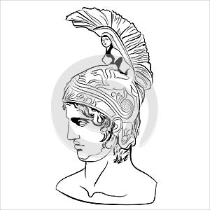 An isolated image of the god of war Ares.